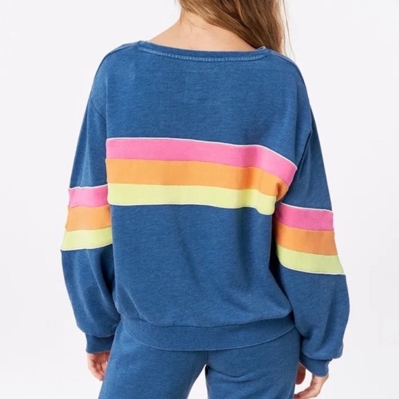 Rip Curl Golden State Crew Neck Sweatshirt Rainbow Stripe Size XL - Picture 8 of 14